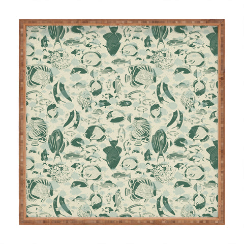 DESIGN dannick deep ocean fish family Square Tray