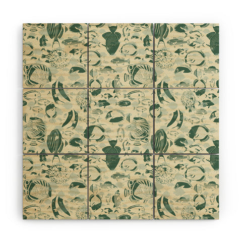 DESIGN dannick deep ocean fish family Wood Wall Mural