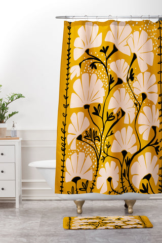 DESIGN dannick Ever blooming good vibes Shower Curtain And Mat
