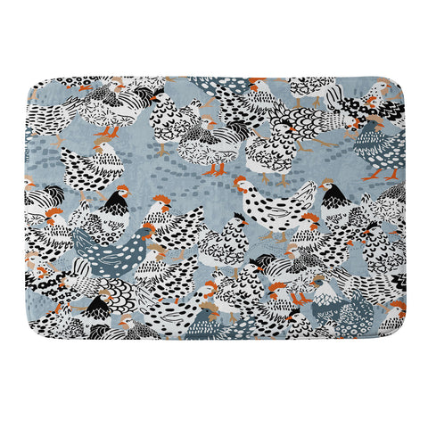 DESIGN dannick Favorite chickens blue Memory Foam Bath Mat