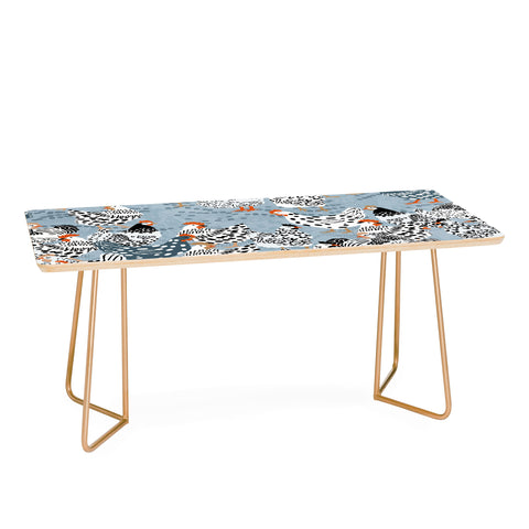 DESIGN d´annick Favorite chickens blue Coffee Table