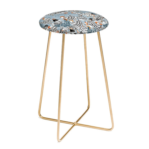 DESIGN d´annick Favorite chickens blue Counter Stool