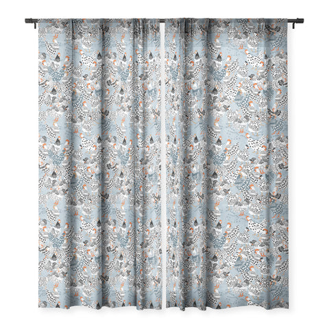 DESIGN dannick Favorite chickens blue Sheer Window Curtain