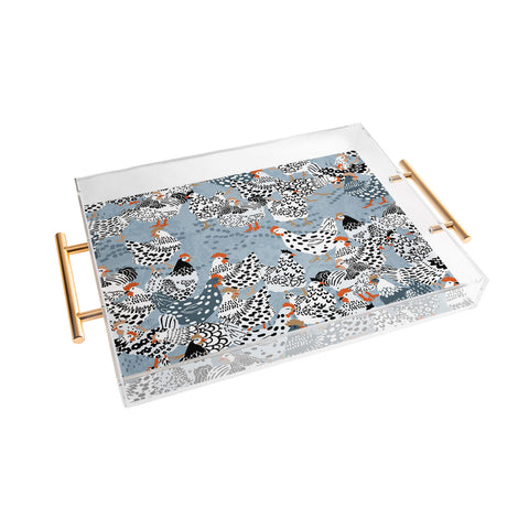 DESIGN dannick Favorite chickens blue Acrylic Tray