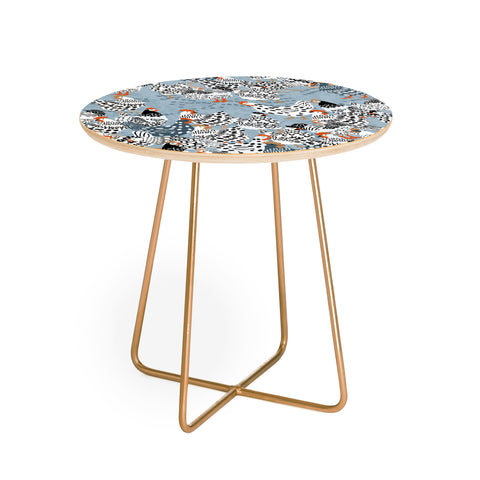 DESIGN d´annick Favorite chickens blue Round Side Table