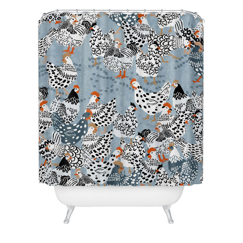 DESIGN dannick Favorite chickens blue Shower Curtain
