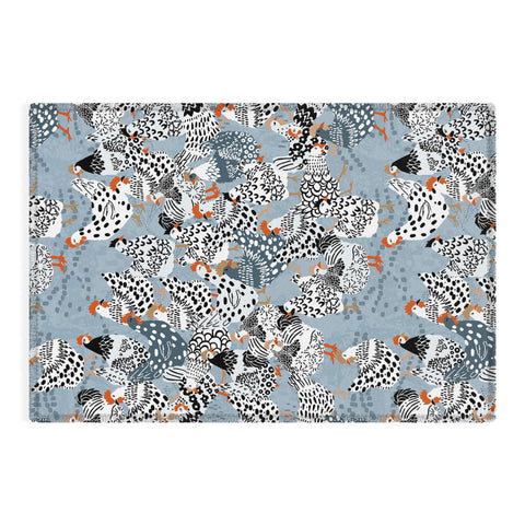 DESIGN dannick Favorite chickens blue Outdoor Rug