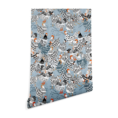 DESIGN dannick Favorite chickens blue Wallpaper