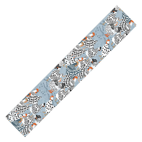 DESIGN dannick Favorite chickens blue Table Runner