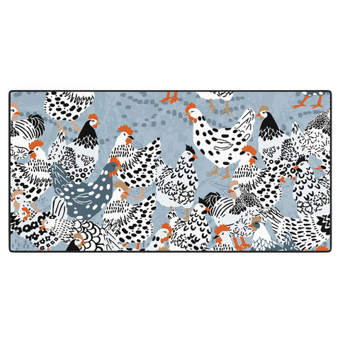 DESIGN dannick Favorite chickens blue Desk Mat