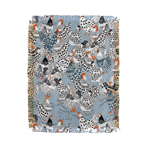 DESIGN dannick Favorite chickens blue Throw Blanket