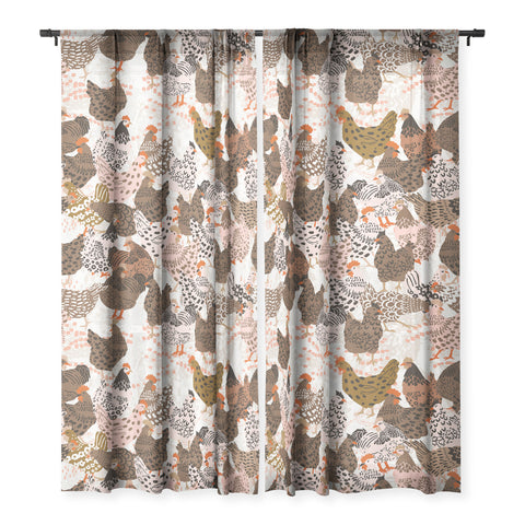 DESIGN dannick Favorite chickens brown Sheer Non Repeat