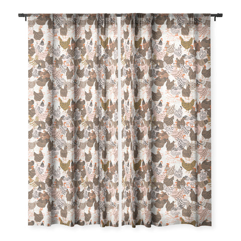 DESIGN dannick Favorite chickens brown Sheer Window Curtain