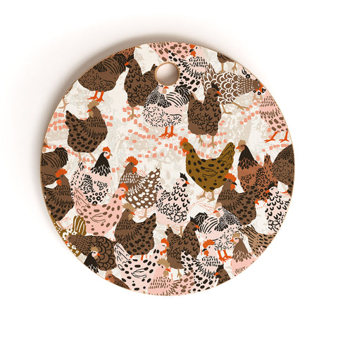 DESIGN dannick Favorite chickens brown Cutting Board Round