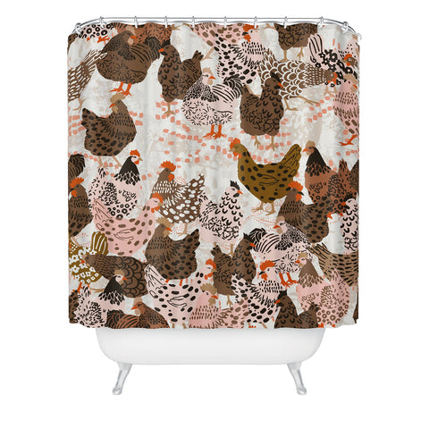 DESIGN dannick Favorite chickens brown Shower Curtain