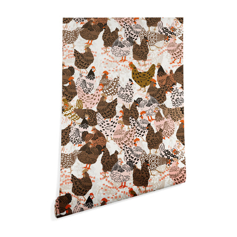 DESIGN dannick Favorite chickens brown Wallpaper