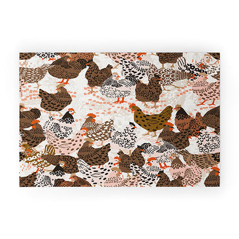 DESIGN dannick Favorite chickens brown Welcome Mat