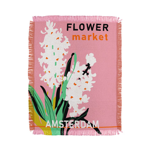 DESIGN d´annick Flower Market Amsterdam I Throw Blanket