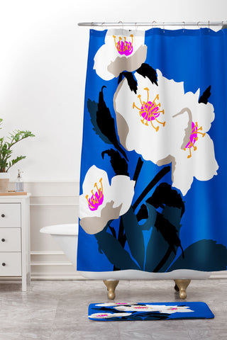 DESIGN dannick Flower Market London I Shower Curtain And Mat