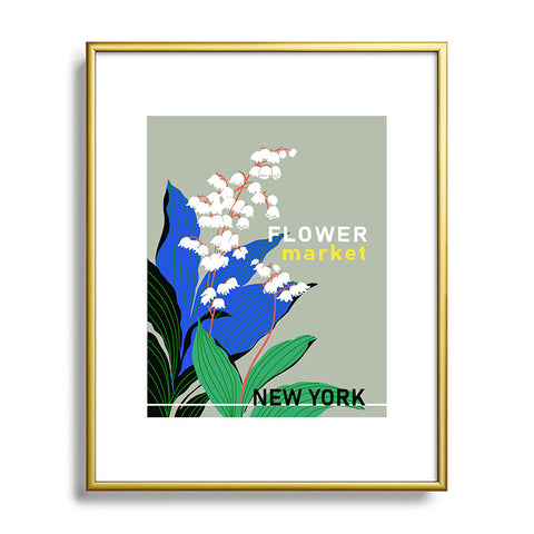 DESIGN dannick Flower Market New York Metal Framed Art Print
