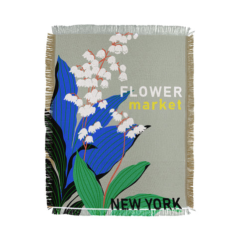 DESIGN dannick Flower Market New York Throw Blanket