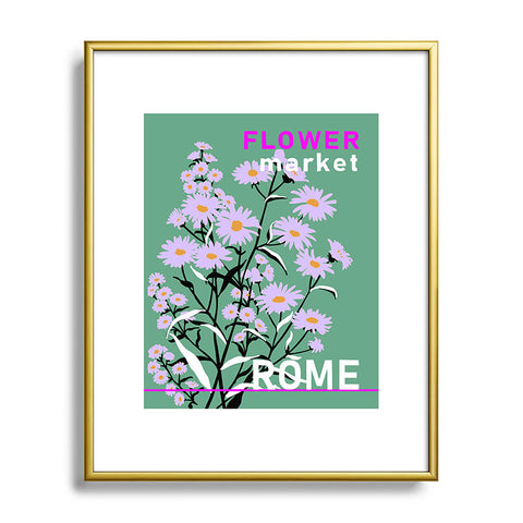 DESIGN dannick Flower Market Rome Metal Framed Art Print