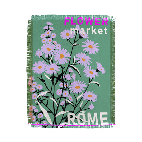 DESIGN d´annick Flower Market Rome Throw Blanket