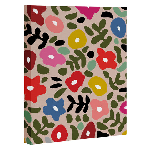 DESIGN d´annick Flower meadow in muted colours Art Canvas