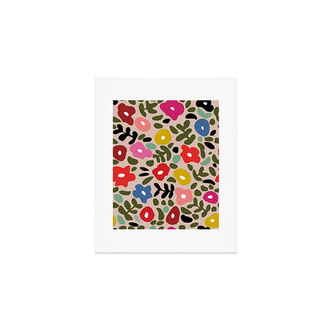 DESIGN d´annick Flower meadow in muted colours Art Print