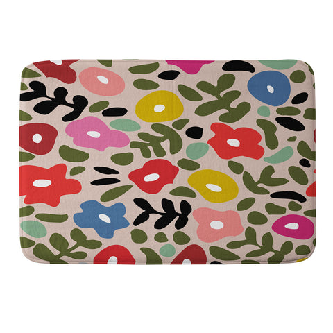 DESIGN dannick Flower meadow in muted colours Memory Foam Bath Mat