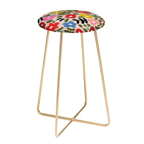 DESIGN d´annick Flower meadow in muted colours Counter Stool