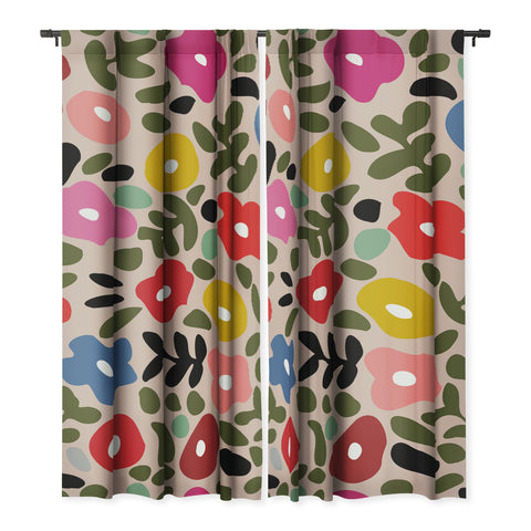 DESIGN d´annick Flower meadow in muted colours Blackout Non Repeat