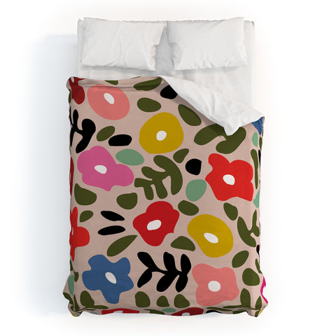 DESIGN dannick Flower meadow in muted colours Duvet Cover