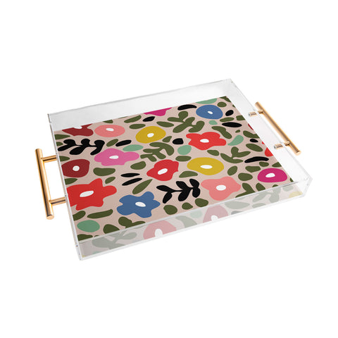 DESIGN dannick Flower meadow in muted colours Acrylic Tray