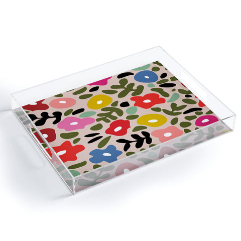 DESIGN d´annick Flower meadow in muted colours Acrylic Tray