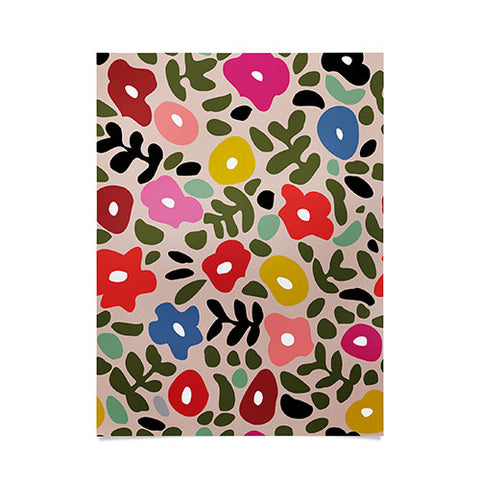 DESIGN dannick Flower meadow in muted colours Poster