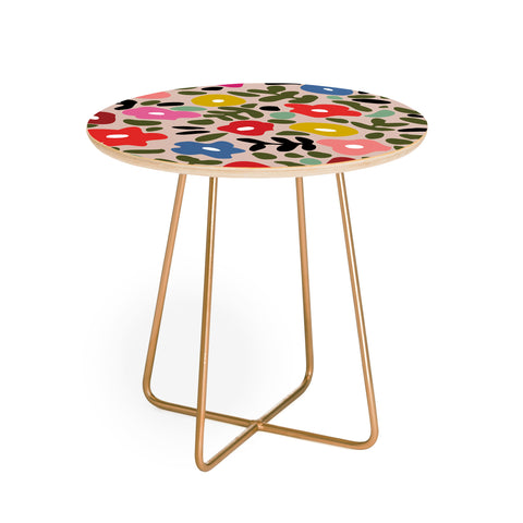 DESIGN d´annick Flower meadow in muted colours Round Side Table