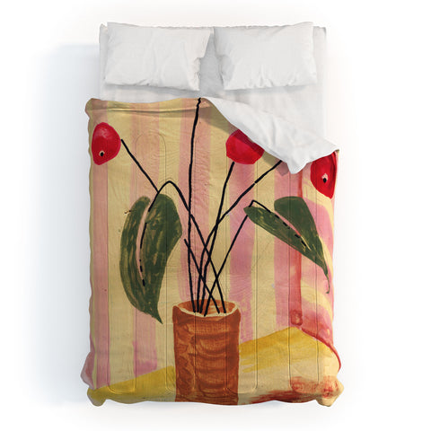 DESIGN dannick Flowers in a vase 1 Comforter
