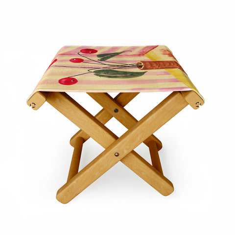 DESIGN dannick Flowers in a vase 1 Folding Stool