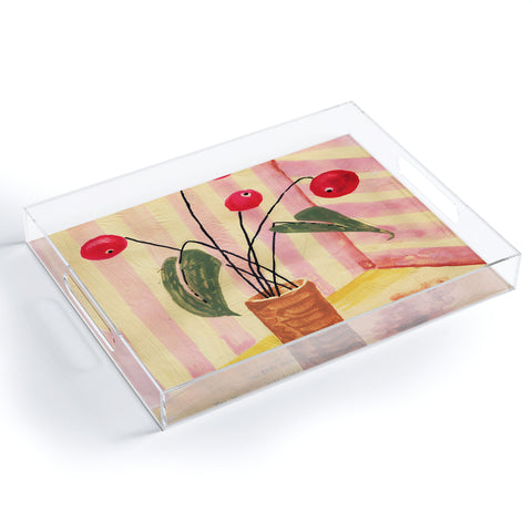 DESIGN d´annick Flowers in a vase 1 Acrylic Tray