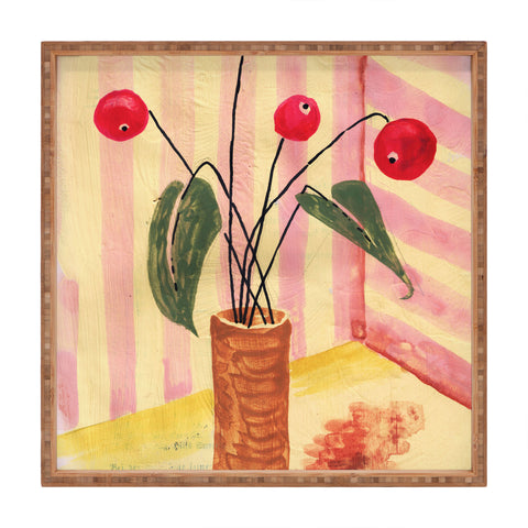 DESIGN dannick Flowers in a vase 1 Square Tray