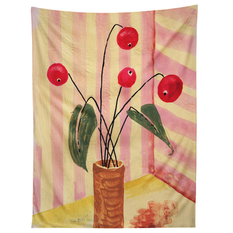DESIGN d´annick Flowers in a vase 1 Tapestry