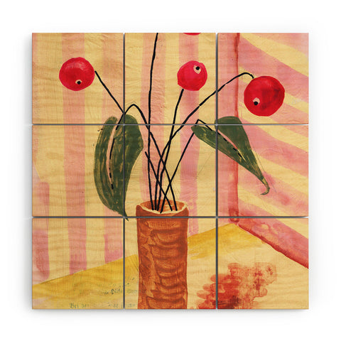 DESIGN d´annick Flowers in a vase 1 Wood Wall Mural