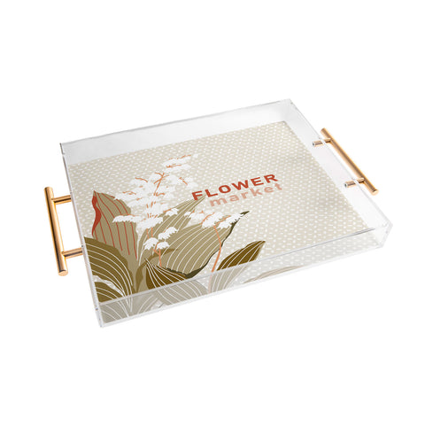 DESIGN dannick Flowers market lily of the valley Acrylic Tray