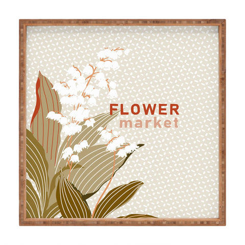 DESIGN dannick Flowers market lily of the valley Square Tray