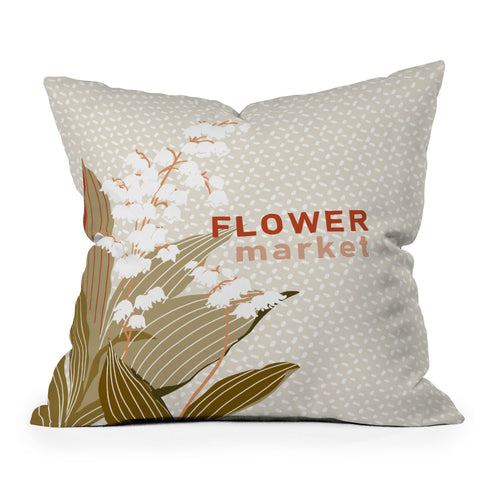 DESIGN dannick Flowers market lily of the valley Outdoor Throw Pillow