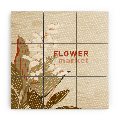 DESIGN dannick Flowers market lily of the valley Wood Wall Mural