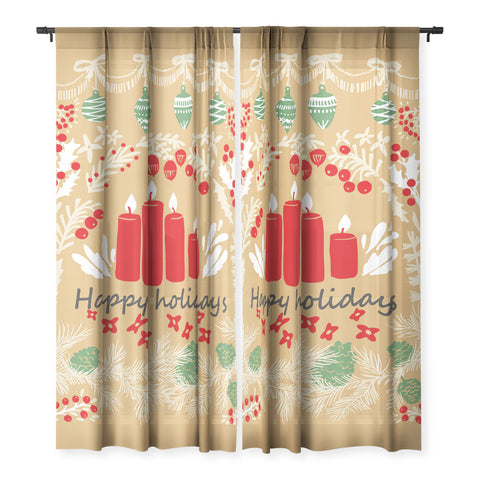 DESIGN d´annick happy holidays christmas greetings Sheer Non Repeat