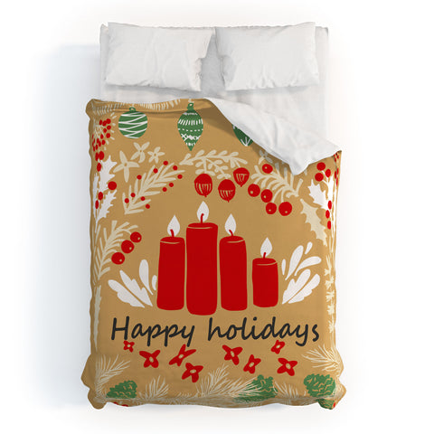 DESIGN d´annick happy holidays christmas greetings Duvet Cover