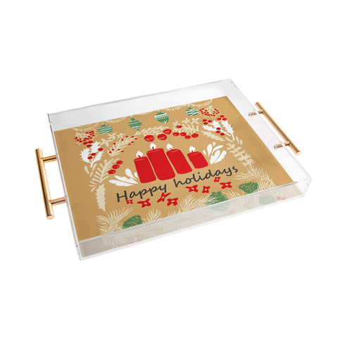 DESIGN dannick happy holidays christmas greetings Acrylic Tray